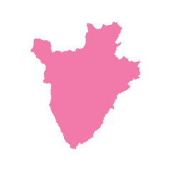 Burundi Map Pink Design