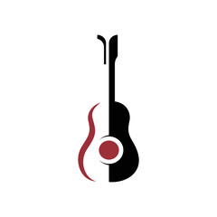 Logo design of a guitar. 