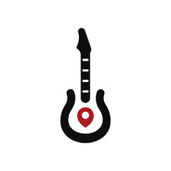 Logo design of a guitar. 