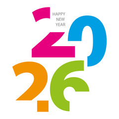 carte de vœux bonne année happy new year	2026