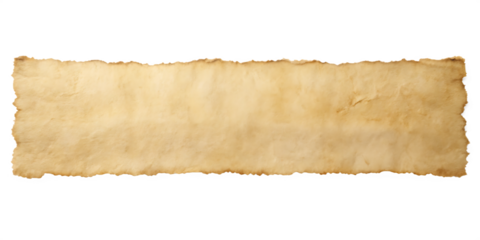 Aged parchment paper banner isolated on a white background png ai