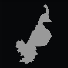 Fototapeta premium Cameroon Map Grey On Black Background