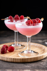 Elegant French Martini Cocktail on wooden table