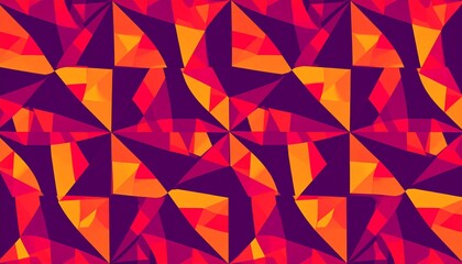 Naklejka premium Abstract Geometric Triangle Pattern In Red Orange And Purple