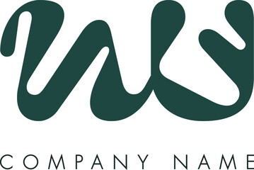 Creative Abstract Initial Letter WU Logo Design