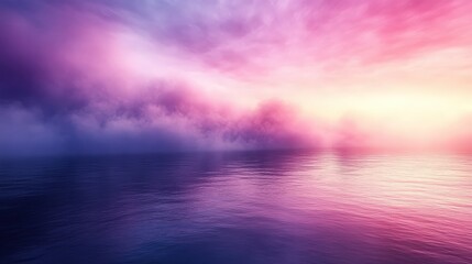 Obraz premium Dreamy ethereal seascape with vibrant pastel sky and smooth reflective water