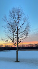Solitary Tree at Dusk