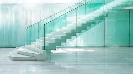 Obraz premium Abstract teal and white interior background
