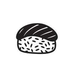 Minimalist Sushi Icon - Nigiri Vector Illustration