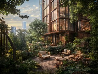 virtual reality exploration of luxury loft apartments in vertical smart forests