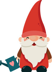 Cute Garden Gnome with Watering Can