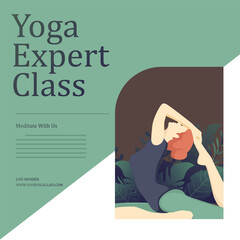 Yoga Class social media background template
