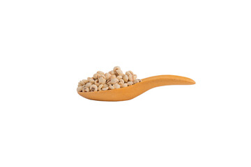 Chickpeas source of natural protein, vitamins and minerals. Healthy diet food on wooden spoon. transparent background.