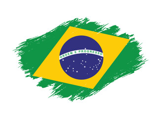 Brazil Flag Grunge Texture Design