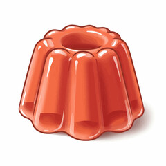 Vibrant, orange gelatin mold, sparkling highlights, against a bright white backdrop