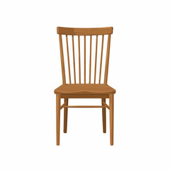 A wooden chair back, with simple design, in a light wood shade