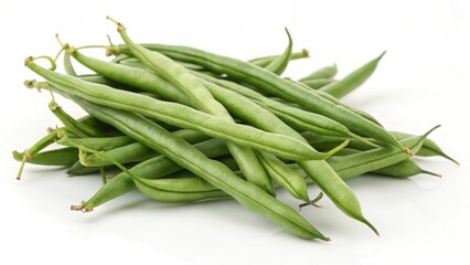 Fototapeta premium Green Beans on White Background