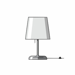 Grey drinking glass with black outline on a white background