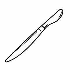 Simplified line art of trombone, featuring geometric shapes and minimal details