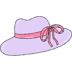 Cute Cartoon Straw Hat Illustration