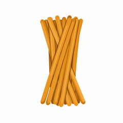 Bunch of golden sticks stacked together in a vector illustration over white