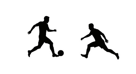 Dynamic Soccer Silhouettes Action-Packed Football Scene Illustration