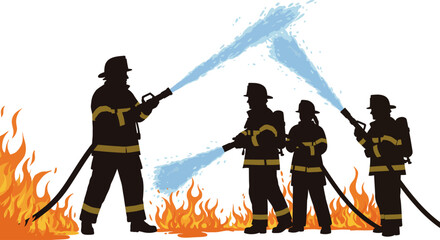 Firefighters Battling Blaze Courage, Teamwork, and Fire Suppression