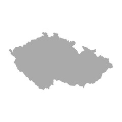 Flat Grey Czech Republic Map
