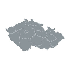 Obraz premium Grey Czech Republic Map Outline