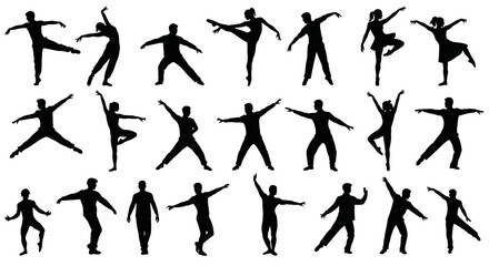 Collection of Diverse Dance Silhouettes Ballet, Modern, Jazz Poses