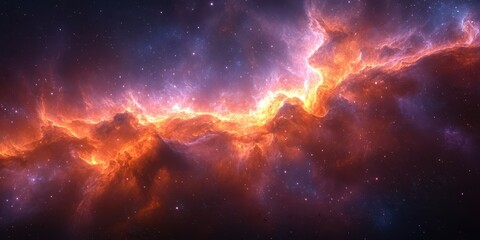 Colorful cosmic nebula glowing in the vastness of space during a star-forming event