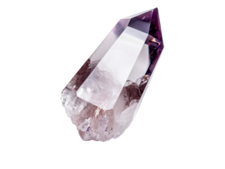 Amethyst crystal tower with natural formation and clear facets