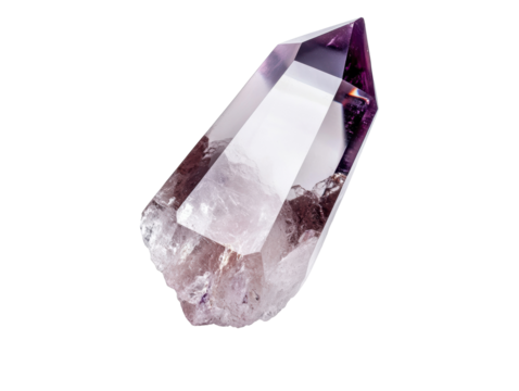 Amethyst crystal tower with natural formation and clear facets