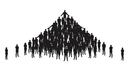 Naklejka premium Teamwork Pyramid Collaborative Success & Human Connection