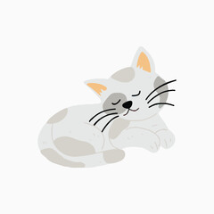 adorable kawaii kitten cat animal design element stock