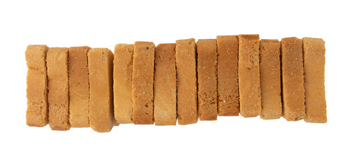 mini toast isolated on white