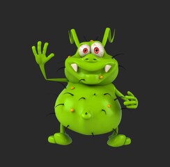 Fun 3D cartoon bug saying hi