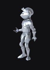 Fun 3D cartoon knight talking