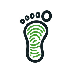 Footprint icon illustration with green design for eco-friendly practices and carbon footprint awareness