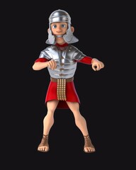 Fototapeta premium Fun 3D cartoon roman soldier dancing