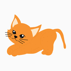 Kawaii cat orange. Cat animal element design collection