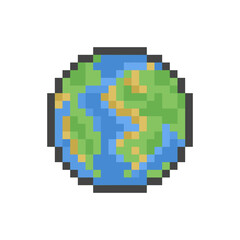 round earth planet pixel art
