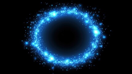Obraz premium Circular frame design with vibrant light particles.