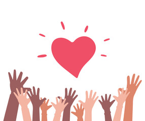 Obraz premium Hands Heart Solidarity Symbol Design