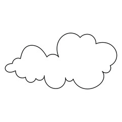 Set of cartoon cloud in a flat design. Fluffy white cartoon clouds in blue sky vector set. Cloudy day heaven. Cartoon cloudy fluffy