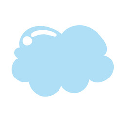Set of cartoon cloud in a flat design. Fluffy white cartoon clouds in blue sky vector set. Cloudy day heaven. Cartoon cloudy fluffy