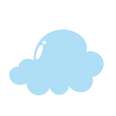 Obraz premium Set of cartoon cloud in a flat design. Fluffy white cartoon clouds in blue sky vector set. Cloudy day heaven. Cartoon cloudy fluffy
