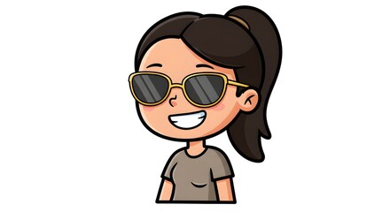Fototapeta premium Cartoon avatar creator online: design your own profile picture with sunglasses and a smile for social media