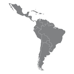  latin america map grey per country.
