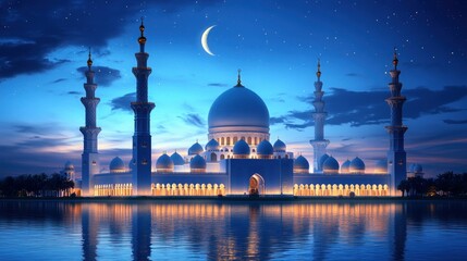 Majestic mosque at twilight (1)